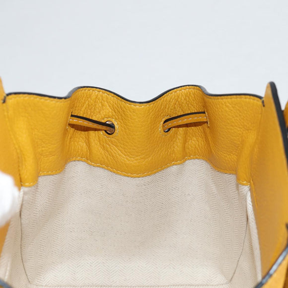LOEWE Compact Hammock Hand Bag Leather Yellow Auth 135252M