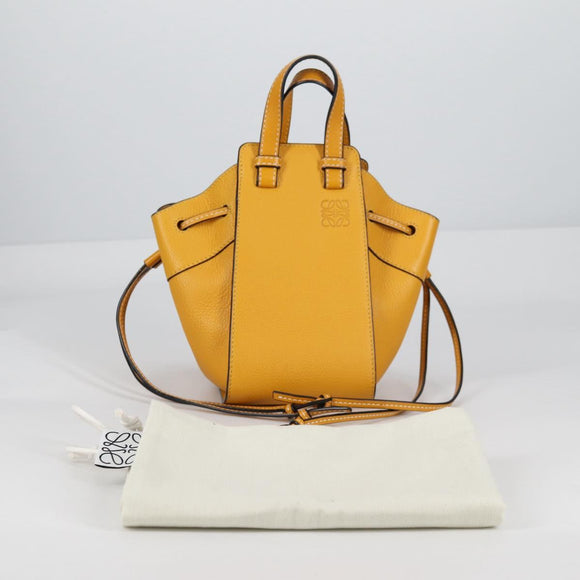LOEWE Compact Hammock Hand Bag Leather Yellow Auth 135252M