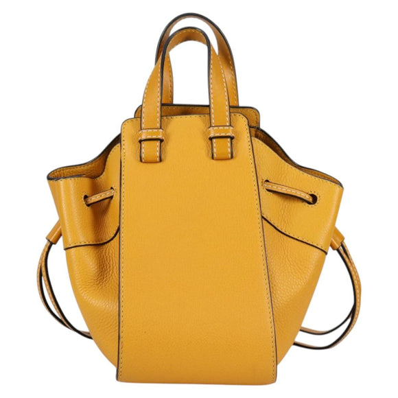 LOEWE Compact Hammock Hand Bag Leather Yellow Auth 135252M