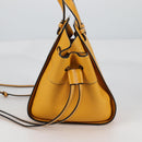 LOEWE Compact Hammock Hand Bag Leather Yellow Auth 135252M-3