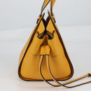 LOEWE Compact Hammock Hand Bag Leather Yellow Auth 135252M-4