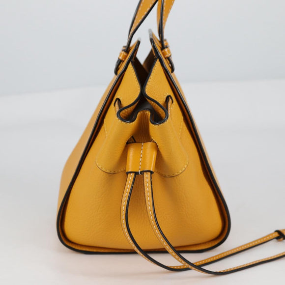 LOEWE Compact Hammock Hand Bag Leather Yellow Auth 135252M
