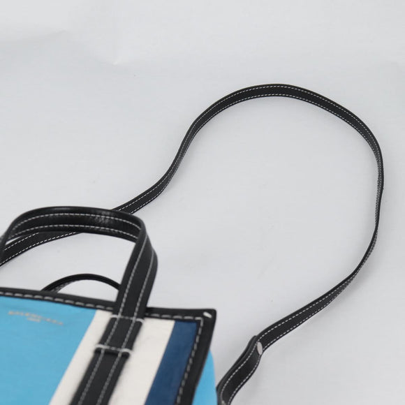 BALENCIAGA Hand Bag Leather 2way Blue Gray Auth 135253M