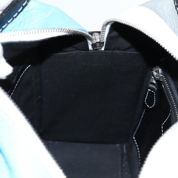 BALENCIAGA Hand Bag Leather 2way Blue Gray Auth 135253M