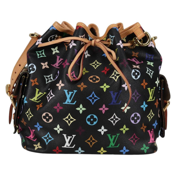 LOUIS VUITTON Monogram Multicolor Petit Noe Bag Black M42230 Auth 135262V