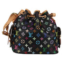 LOUIS VUITTON Monogram Multicolor Petit Noe Bag Black M42230 Auth 135262V-2