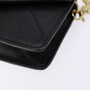 TORY BURCH Chain Shoulder Bag Leather Black Gold Auth 135263-9