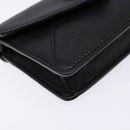 TORY BURCH Chain Shoulder Bag Leather Black Gold Auth 135263-14