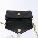 TORY BURCH Chain Shoulder Bag Leather Black Gold Auth 135263-10