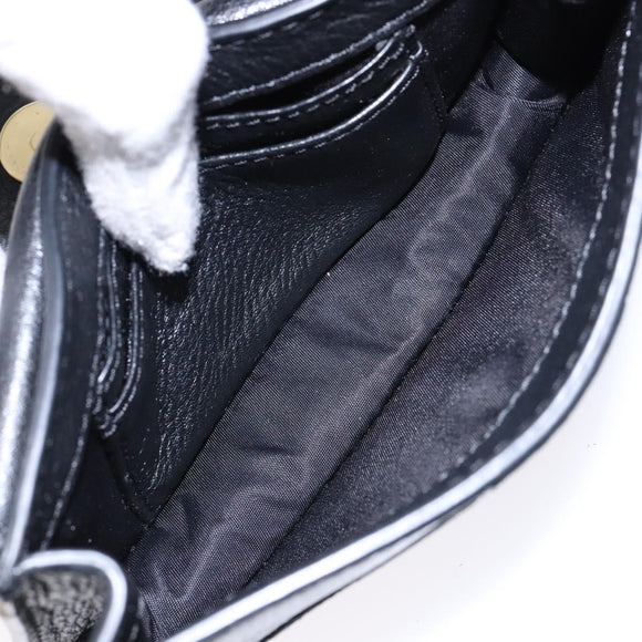 TORY BURCH Chain Shoulder Bag Leather Black Gold Auth 135263