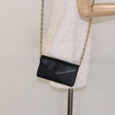 TORY BURCH Chain Shoulder Bag Leather Black Gold Auth 135263-19
