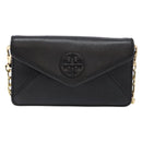 TORY BURCH Chain Shoulder Bag Leather Black Gold Auth 135263-13