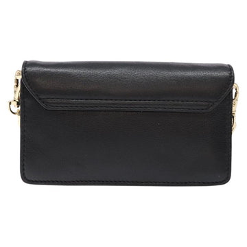 TORY BURCH Chain Shoulder Bag Leather Black Gold Auth 135263 - 0