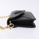 TORY BURCH Chain Shoulder Bag Leather Black Gold Auth 135263-4