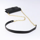 TORY BURCH Chain Shoulder Bag Leather Black Gold Auth 135263-7