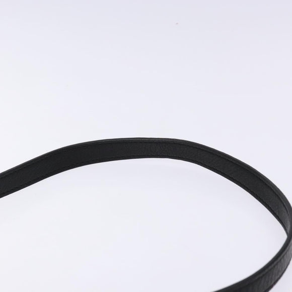 TORY BURCH Chain Shoulder Bag Leather Black Gold Auth 135263