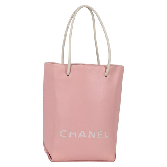 CHANEL Hand Bag Leather Pink CC Auth 135267V