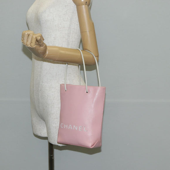 CHANEL Hand Bag Leather Pink CC Auth 135267V