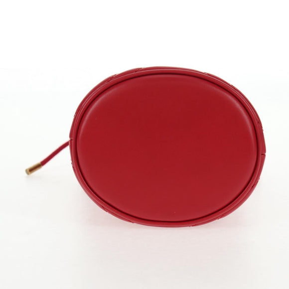 GUCCI Chain Shoulder Bag Leather Red Gold 575163 Auth 135268M