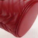 GUCCI Chain Shoulder Bag Leather Red Gold 575163 Auth 135268M-16