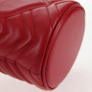 GUCCI Chain Shoulder Bag Leather Red Gold 575163 Auth 135268M-18