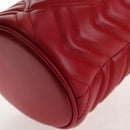 GUCCI Chain Shoulder Bag Leather Red Gold 575163 Auth 135268M-10