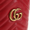 GUCCI Chain Shoulder Bag Leather Red Gold 575163 Auth 135268M-19