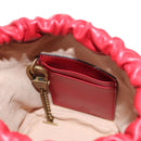 GUCCI Chain Shoulder Bag Leather Red Gold 575163 Auth 135268M-24