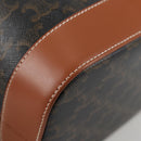 CELINE Triomphe Small Bucket Shoulder Bag PVC Leather Black Gold Auth 135273M-15