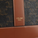 CELINE Triomphe Small Bucket Shoulder Bag PVC Leather Black Gold Auth 135273M-19