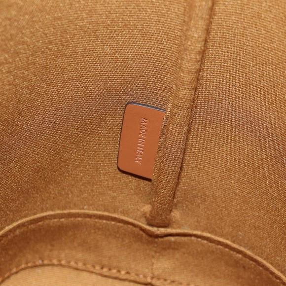 CELINE Triomphe Small Bucket Shoulder Bag PVC Leather Black Gold Auth 135273M