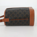 CELINE Triomphe Small Bucket Shoulder Bag PVC Leather Black Gold Auth 135273M-3