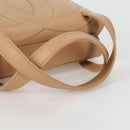 CHANEL Hand Bag Lamb Skin Beige Gold CC Auth 135275V-7