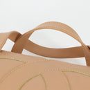 CHANEL Hand Bag Lamb Skin Beige Gold CC Auth 135275V-8