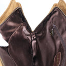 CHANEL Chain Hand Bag Suede Brown Gold CC Auth 135277V-22