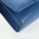 Salvatore Ferragamo Chain Shoulder Bag Leather Gold Light Blue Auth 135286-11