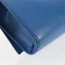 Salvatore Ferragamo Chain Shoulder Bag Leather Gold Light Blue Auth 135286-13