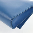 Salvatore Ferragamo Chain Shoulder Bag Leather Gold Light Blue Auth 135286-14