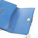 Salvatore Ferragamo Chain Shoulder Bag Leather Gold Light Blue Auth 135286-16