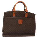 CELINE Macadam Canvas Hand Bag PVC Leather Brown Gold Auth 135287-1