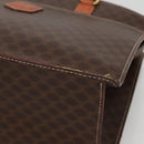 CELINE Macadam Canvas Hand Bag PVC Leather Brown Gold Auth 135287-8