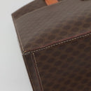 CELINE Macadam Canvas Hand Bag PVC Leather Brown Gold Auth 135287-15