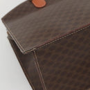 CELINE Macadam Canvas Hand Bag PVC Leather Brown Gold Auth 135287-17