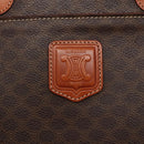 CELINE Macadam Canvas Hand Bag PVC Leather Brown Gold Auth 135287-18