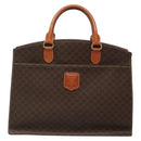 CELINE Macadam Canvas Hand Bag PVC Leather Brown Gold Auth 135287-13