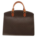 CELINE Macadam Canvas Hand Bag PVC Leather Brown Gold Auth 135287-2