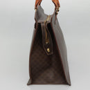 CELINE Macadam Canvas Hand Bag PVC Leather Brown Gold Auth 135287-4