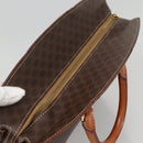 CELINE Macadam Canvas Hand Bag PVC Leather Brown Gold Auth 135287-6