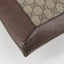 GUCCI GG Supreme Web Sherry Line Tote Bag PVC Beige Gold Red Auth 135289M-8