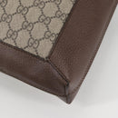 GUCCI GG Supreme Web Sherry Line Tote Bag PVC Beige Gold Red Auth 135289M-15